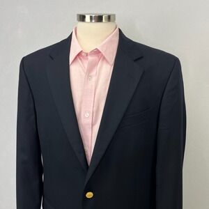 Brooks Brothers 346 Blazer Mens 42L Sheep Gold Button Quiet Luxury Sport Coat